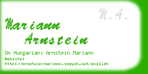 mariann arnstein business card